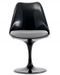 Chaise Tulipo pivotante noir brillant avec coussin - Design haut de gamme - Photo n°1