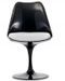 Chaise Tulipo pivotante noir brillant avec coussin - Design haut de gamme - Photo n°1