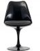 Chaise Tulipo pivotante noir brillant avec coussin - Design haut de gamme - Photo n°1