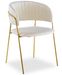 Chaise velours beige et pieds métal doré Aba - Lot de 4 - Photo n°3