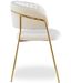 Chaise velours beige et pieds métal doré Aba - Lot de 4 - Photo n°4