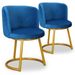 Chaise velours bleu et pieds métal doré Nausica - Lot de 2 - Photo n°1