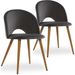 Chaise velours gris et pieds bois métal effet bois Nassu - Lot de 2 - Photo n°1