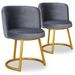Chaise velours gris et pieds métal doré Nausica - Lot de 2 - Photo n°1