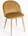 Chaise velours jaune et pieds métal effet bois clair Kinze - Lot de 2 - Photo n°1