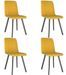 Chaise velours jaune et pieds métal gris Ojoy - Lot de 4 - Photo n°1