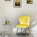 Chaise velours jaune et pieds métal noir Indal - Lot de 2 - Photo n°6