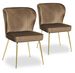 Chaise velours marron et pieds métal doré Indal - Lot de 2 - Photo n°1