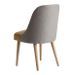 Chaise velours moutarde lin gris et pieds pin massif clair Enzo - Photo n°4