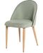 Chaise velours rembourrée avec pieds en métal effet bois Olivia - Photo n°1