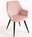Chaise velours rose clair et pieds métal noir Zonky - Lot de 2 - Photo n°1