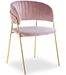 Chaise velours rose et pieds métal doré Aba - Lot de 4 - Photo n°2