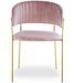 Chaise velours rose et pieds métal doré Aba - Lot de 4 - Photo n°3