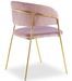 Chaise velours rose et pieds métal doré Aba - Lot de 4 - Photo n°5