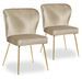 Chaise velours taupe et pieds métal doré Indal - Lot de 2 - Photo n°1