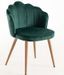 Chaise velours vert et bois naturel Lizaty - Lot de 2 - Photo n°1