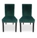 Chaise velours vert et pieds bois massif noir Nalis - Lot de 2 - Photo n°1