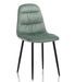 Chaise velours vert et pieds métal noir Dynas - Lot de 4 - Photo n°1