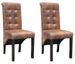 Chaise vintage simili cuir marron vieilli et pieds pin massif Barielle - Lot de 2 - Photo n°1