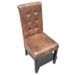 Chaise vintage simili cuir marron vieilli et pieds pin massif Barielle - Lot de 2 - Photo n°5