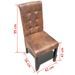 Chaise vintage simili cuir marron vieilli et pieds pin massif Barielle - Lot de 2 - Photo n°6