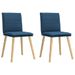 Chaises à manger lot de 2 bleu tissu - Photo n°1