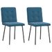 Chaises à manger lot de 2 Bleu Velours - Photo n°1