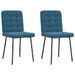 Chaises à manger lot de 2 Bleu Velours - Photo n°1