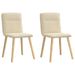 Chaises à manger lot de 2 crème tissu - Photo n°1
