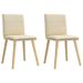 Chaises à manger lot de 2 crème tissu - Photo n°1