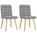 Chaises à manger lot de 2 gris clair tissu - Photo n°1