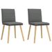 Chaises à manger lot de 2 gris foncé tissu - Photo n°1