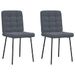 Chaises à manger lot de 2 Gris foncé Velours - Photo n°1