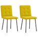 Chaises à manger lot de 2 Jaune Velours - Photo n°1