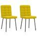 Chaises à manger lot de 2 Jaune Velours - Photo n°1