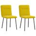 Chaises à manger lot de 2 Jaune Velours - Photo n°1