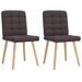 Chaises à manger lot de 2 marron foncé tissu - Photo n°1