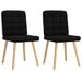 Chaises à manger lot de 2 noir tissu - Photo n°1