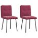 Chaises à manger lot de 2 Rouge bordeaux Velours - Photo n°1