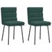 Chaises à manger lot de 2 Vert foncé Velours - Photo n°1