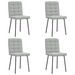 Chaises à manger lot de 4 Gris clair Velours - Photo n°1