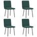 Chaises à manger lot de 4 Vert foncé Velours - Photo n°1