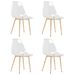 Chaises assise transparente et bois clair Penyla - Lot de 4 - Photo n°1