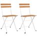 Chaises de bistrot pliantes lot de 2 Bois d'acacia solide acier - Photo n°1