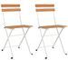 Chaises de bistrot pliantes lot de 2 Bois d'acacia solide acier - Photo n°1
