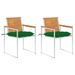 Chaises de jardin avec coussins lot de 2 Acacia solide et acier - Photo n°1