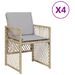 Chaises de jardin avec coussins lot de 4 mélange beige - Photo n°2