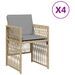 Chaises de jardin avec coussins lot de 4 mélange beige - Photo n°2