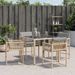 Chaises de jardin avec coussins lot de 4 mélange beige - Photo n°3