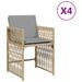 Chaises de jardin avec coussins lot de 4 mélange beige - Photo n°2